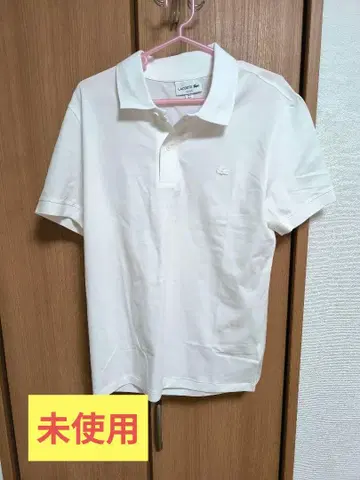 미사용 LACOSTE 슬림핏 화이트 피케 셔츠 US M
