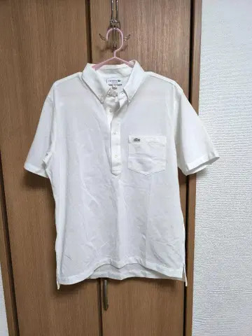 미사용 LACOSTE 화이트 피케 셔츠 US M