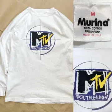 90s 미국제 MTV 긴팔 티셔츠 MADE IN USA 기업 상품