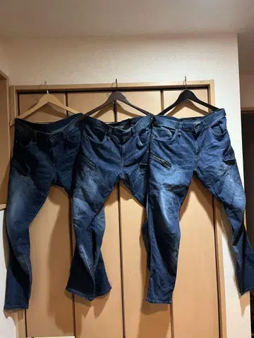바틀 BURTLE 워크 팬츠 데님 블루 3개 세트
