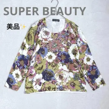 새상품급 w20 SUPER BEAUTY 꽃무늬 스팽글 티셔츠 상의