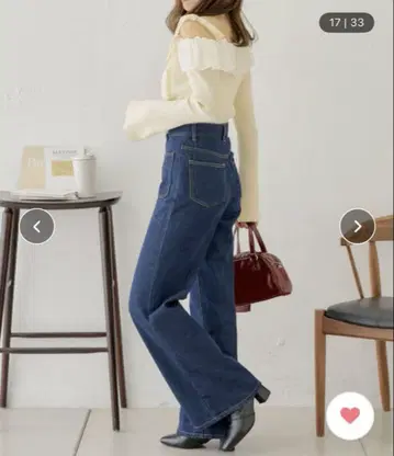 Chico 포켓 와이드 데님 M 사이즈 네이비