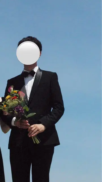 결혼식 신랑 블랙 턱시도 새틴 라펠 블랙