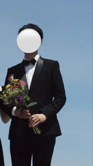 결혼식 신랑 블랙 턱시도 새틴 라펠 블랙