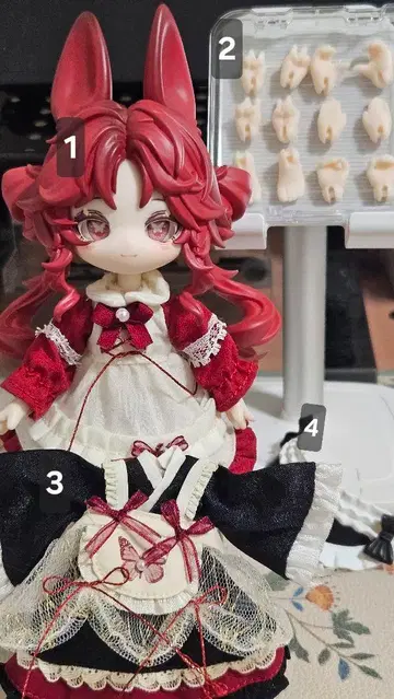 혜택 있음 불가 식용 인형 월비 시간 나비옷 블라인드 인형 4점