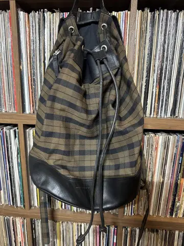 드리스 반 노튼 체크 무늬 드로우 스트링 백팩