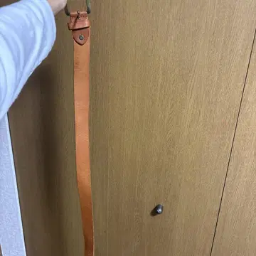 오렌지 가죽 벨트 M