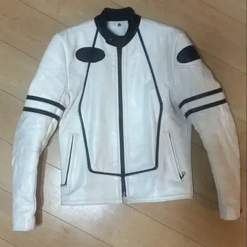Vanson 화이트 가죽 싱글 라이더 자켓 RJV 36