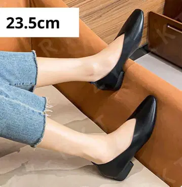 펌프스 로우힐 블랙 출퇴근 오피스펌프스 여성용 23.5cm