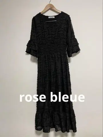 rose bleue 반팔 원피스 꽃무늬 허리 셔링