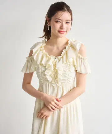 릴리안 캐럿 2WAY 프릴 티어드 원피스
