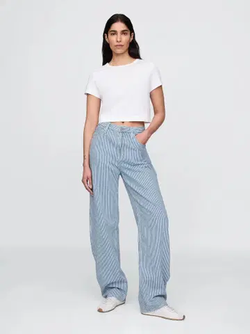 GAP 하이라이즈 울트라 소프트 데님 스트라이프 배럴