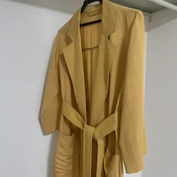 머스타드 긴팔 롱 원피스 벨트 포함