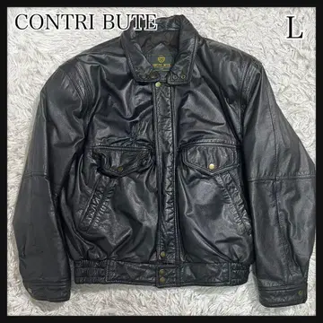 CONTRI BUTE 블랙 가죽 자켓 L 사이즈 블루종