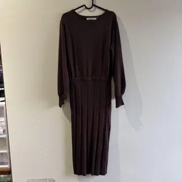F 사이즈 MOUSSY 긴팔 니트 원피스 브라운