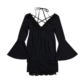 헤이세이 갸루 y2k 오픈 숄더 미니 원피스 레이스 소매 플레어