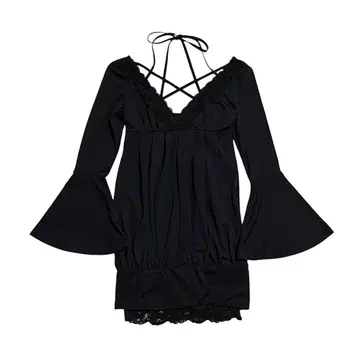 헤이세이 갸루 y2k 오픈 숄더 미니 원피스 레이스 소매 플레어