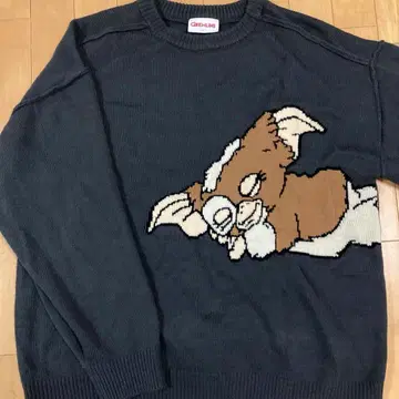 그렘린 GREMLINS 기즈모 스웨터 자카드 니트 차콜 L