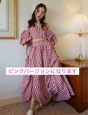 ROSY SET UP pink CHECK rosy luce 셋업
