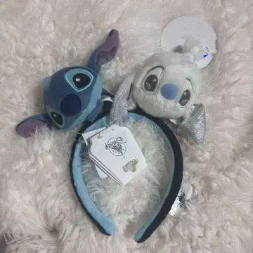 상하이 디즈니 한정판 스티치와 엔젤 머리띠