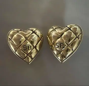 [ 레어 ] 소니아 리키엘 빈티지 하트 퀼팅 골드 귀찌