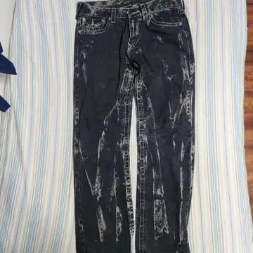 데드스탁 택 포함 True Religion 블랙 스트레이트 데님