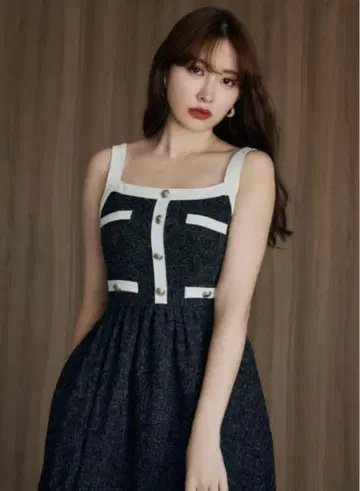 Herlipto 베로나 트위드 롱 드레스 M