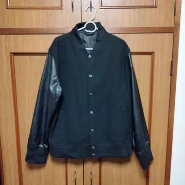 블랙 울 가죽 자켓