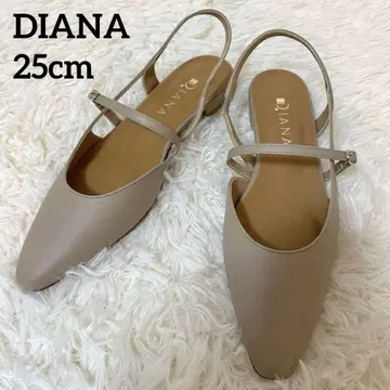 [ 미사용품 ] DIANA 베이지 슬링백 뮬 25cm 다이애나