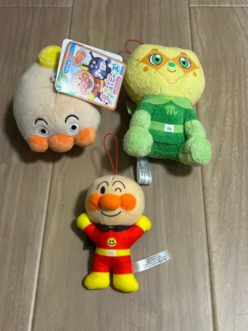 호빵맨 봉제 인형 마스코트 3개 세트 묶음 판매
