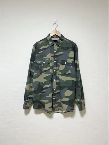 FAT 카모 패턴 긴팔 셔츠 더블 포켓 코튼 트윌 스트릿