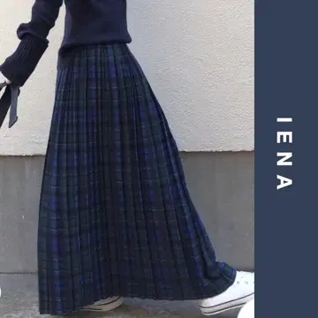 IENA 체크 플리츠 롱 스커트 타탄 체크