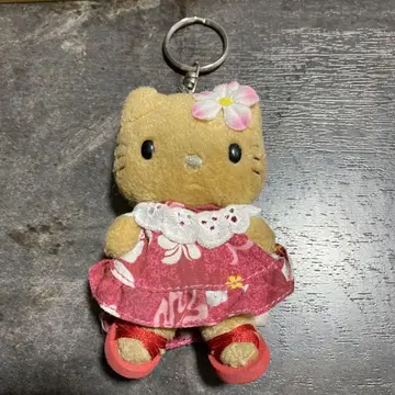 초레어! 당시물 헬로키티 일광화상 하와이 봉제 인형 키링 레트로 9