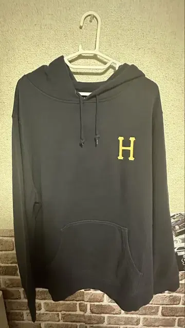 HUF 블랙 후드티 XL 꽃무늬