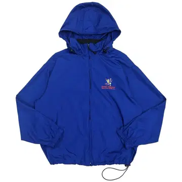 90s 빈티지 나일론 자켓 과학 기업 로고 자수 후드티