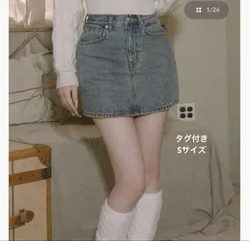 darich 다리치 백커브 데님 미니 스커트 s 사이즈