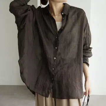 퓨어세신 라미 오버 셔츠 블라우스