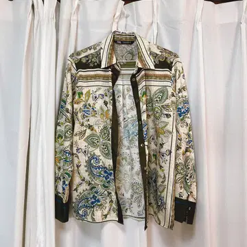 ZARA 꽃무늬 블라우스 페이즐리 긴팔 셔츠 S