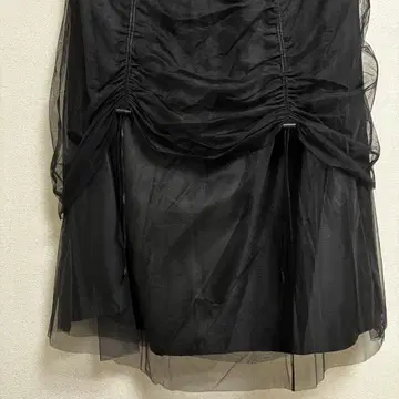 블랙 쉬폰풍 롱 스커트