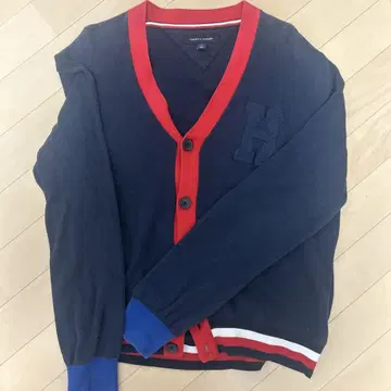 TOMMY HILFIGER 네이비 레드 가디건 M