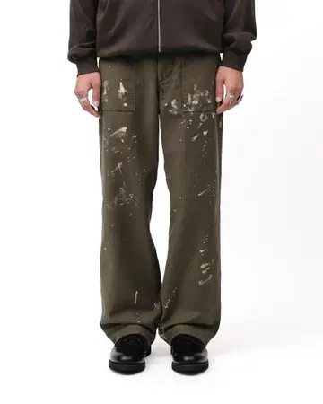 WASHED BAGGY SATIN BLEACHED BAKER PANTS
