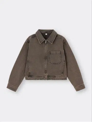 지유 데님 집업 블루종 브라운 womens XL