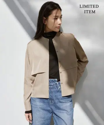 ICB 실키 트윌 크롭 셔츠