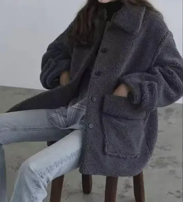 댓글 필수 새상품 즉시 발송 CLANE 클라네 보아 코트 그레이