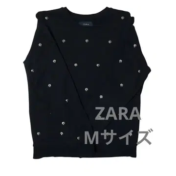 ZARA 트레이닝복 맨투맨 타이거 스터드 호랑이 블랙 M