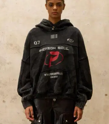 PERSONSOUL Dirty Hoodie S 헤비 후드 맨투맨