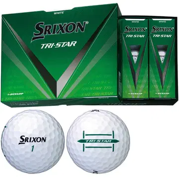 Srixon TRI-STAR 화이트 골프공 1더즌 (12개)
