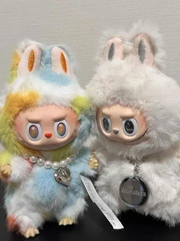 지모모 labubu 복슬복슬 봉제 인형 토끼 귀 세트
