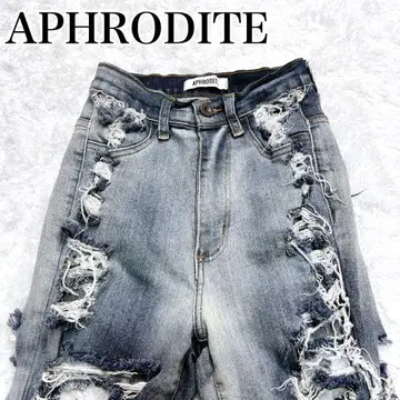 APHRODITE LA 수입 하드 크러쉬 롱 데님 스트레치
