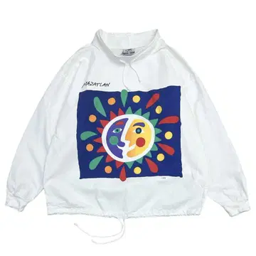 90s 빈티지 코튼 풀오버 Mexico 세미 하이넥 서프